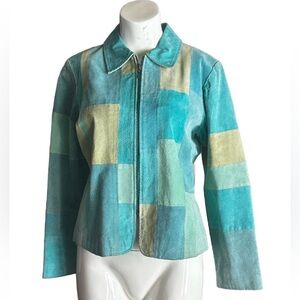 100% Leather/ Suede Vintage Patchwork Jacket
